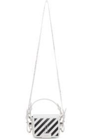 Off-White - Sac à rabat blanc et noir Baby Diag