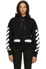 Off-White - Pull à capuche noir Spray Paint exclusif à SSENSE