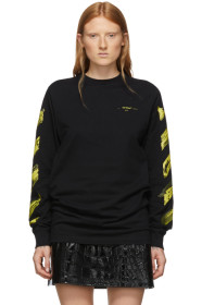 Off-White - SSENSE 限定 ブラック & イエロー アクリル アロー ロング スリーブ T シャツ