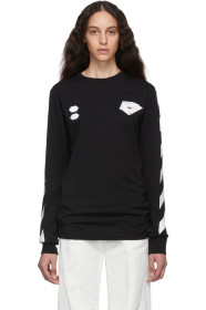 Off-White - ブラック & マルチカラー Diag ハンド カード T シャツ