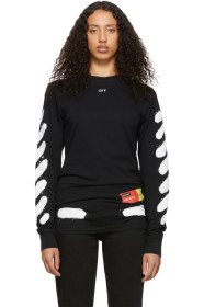 Off-White - SSENSE 限定 ブラック Diag スプレー ペイント T シャツ