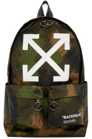 Off-White - Green Quote Allover Backpack