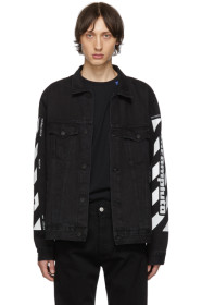 Off-White - SSENSE 独家发售黑色 Incomplete 牛仔夹克