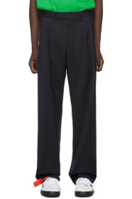 Off-White - Navy Wool Classic Trousers
