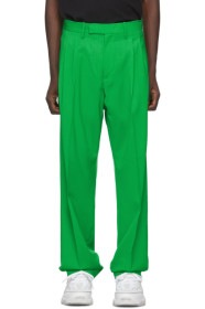 Off-White - Green Wool Classic Trousers