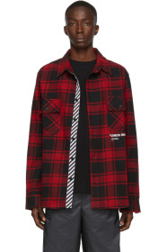 Off-White - SSENSE 限定 レッド クォート フランネル シャツ