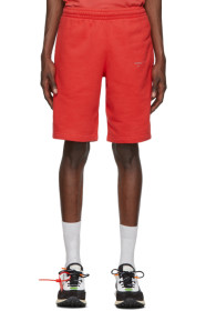 Off-White - Red Unfinished Sweat Shorts