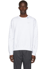 Off-White - White & Silver Diagonal Unfinished Slim Sweatshirt