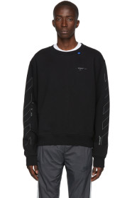 Off-White - Black & Silver Diag Unfinished Slim Sweatshirt
