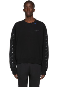 Off-White - Black & Silver Oversized Diag Backbone Sweatshirt