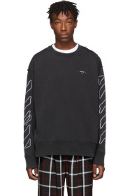 Off-White - Black & White Abstract Arrows Incompiuto Sweatshirt