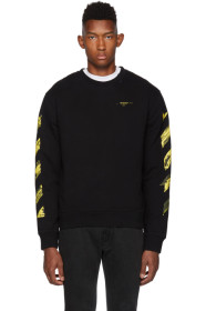 Off-White - SSENSE Exclusive Black & Yellow Acrylic Arrows Sweatshirt