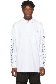Off-White - White & Black Abstract Arrows Long Sleeve T-Shirt