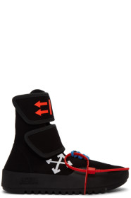 Off-White - ブラック モト ラップ ハイトップ スニーカー