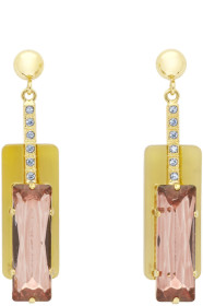 Erdem - Gold & Pink Horn Drop Earrings