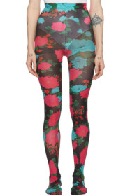 Erdem - Black Printed Tights