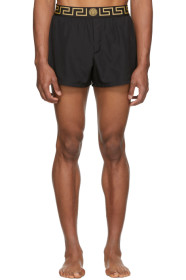 Versace Underwear - Black Greek Key Border Swim Shorts