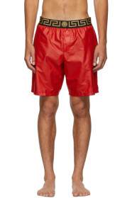 Versace Underwear - Red Greek Key Medusa Swim Shorts