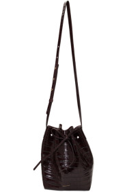 Mansur Gavriel - Burgundy Croc Mini Bucket Bag