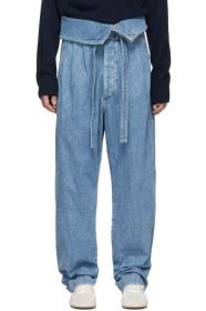 Loewe - Blue Belted Pleated Jeans