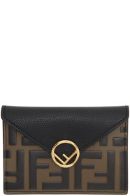 Fendi - Pochette enveloppe noire et brune 'Forever Fendi'