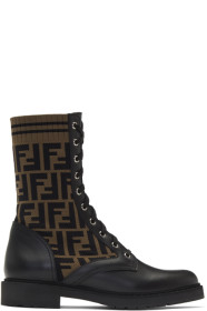 Fendi - Bottes militaires noires 'Forever Fendi'