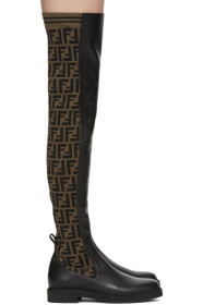 Fendi - Bottes hautes brunes et noires 'Forever Fendi'