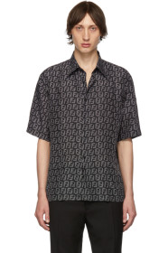 Fendi - Black & Grey 'Forever Fendi' Silk Shirt