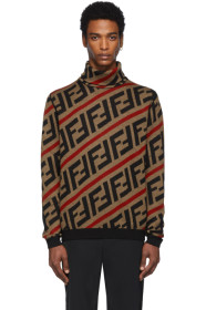 Fendi - Col roulé en laine brun 'Forever Fendi'