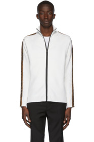 Fendi - White 'Forever Fendi' Zip-Up Sweater