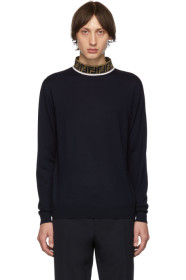 Fendi - Navy 'Forever Fendi' Knit Merino Sweater
