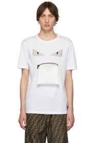 Fendi - White Bag Bugs Zip Mouth T-Shirt