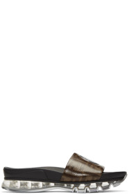 Fendi - Sandales à enfiler à logo brunes
