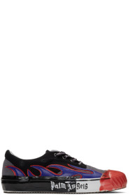 Palm Angels - Black & Grey Flame Sneakers