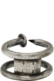Guidi - Bague argentée Nail Double