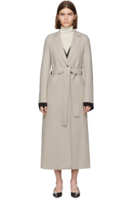 Harris Wharf London - Off-White Pressed Wool Belted Coat