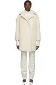 Harris Wharf London - Off-White Shearling Double Breasted Coat