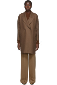 Harris Wharf London - Brown Pressed Wool Fitted Sleeves Coat