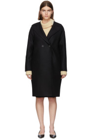 Harris Wharf London - Black Pressed Wool Double-Breasted Coat
