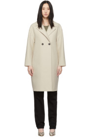 Harris Wharf London - Off-White Pressed Wool Dropped Shoulder Coat