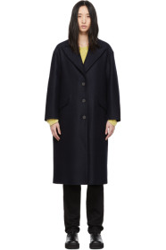 Harris Wharf London - Navy Pressed Wool Oversized Great Coat