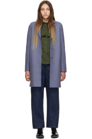 Harris Wharf London - Blue Wool Cocoon Coat