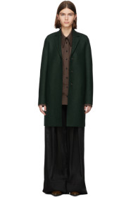 Harris Wharf London - Green Pressed Wool Cocoon Coat