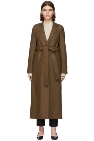 Harris Wharf London - Brown Pressed Wool Belted Coat