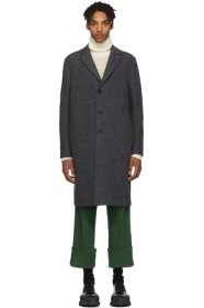 Harris Wharf London - Grey Boiled Virgin Wool Overcoat
