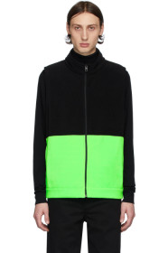 Harris Wharf London - Black & Green Polaire Vest