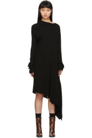 Marques Almeida - Black Draped Neck Dress