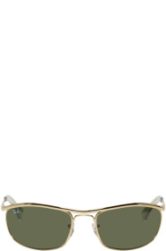 Ray-Ban - 金色 Arista 矩形框太阳镜