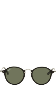 Ray-Ban - ブラック & シルバー ラウンド サングラス