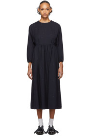 Blue Blue Japan - Navy Wool Starry Night Dolman Sleeve Dress
